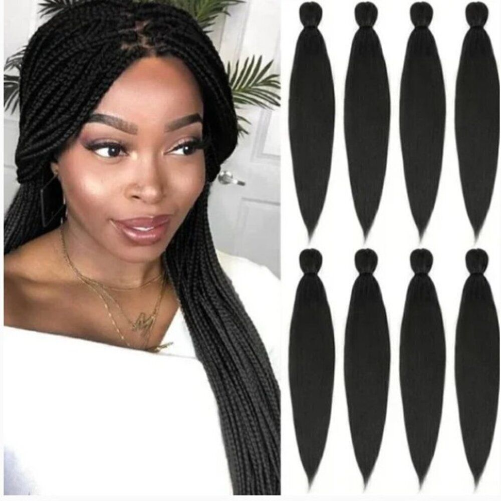 NWT Roktress 24" Pre-Stretched Kanekalon Braiding Hair 1B